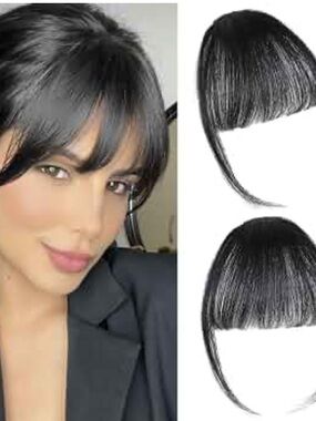 Clip-In Air Bangs - Black - 100% Human Hair